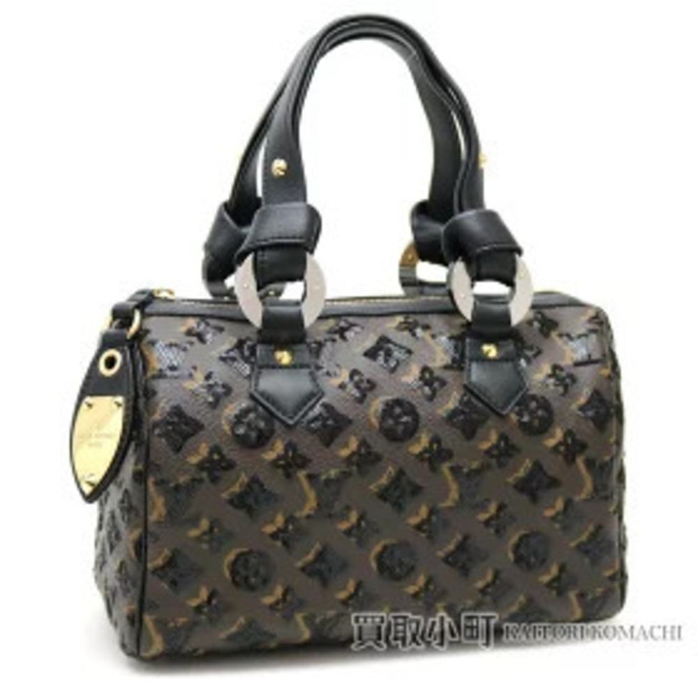 Louis Vuitton Monogram Eclipse Black Speedy Sequin Boston Bag Autumn Winter